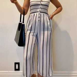 COTTON ON WHITE AND BLACK STRIP JUMP SUIT
